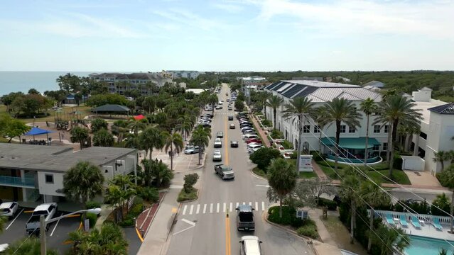 Aerial clip North Hutchinson Island Ocean Drive circa 2023