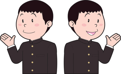 Naklejka premium 男子中学生