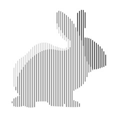 stylized rabbit silhouette in minimalism