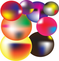 Abstract colorful background with gradient circles.For background room colorful.