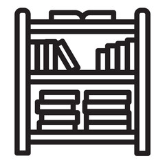 bookshelf line icon