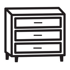 bedside cupboard line icon
