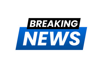 Breaking news transparent template blue and black
