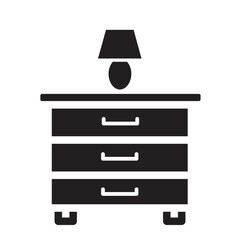 bedside shelf glyph icon