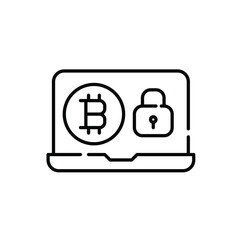 Secure bitcoin user account and transactions. Pixel perfect, editable stroke icon