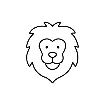 image of a lion's head with a smiling mouth