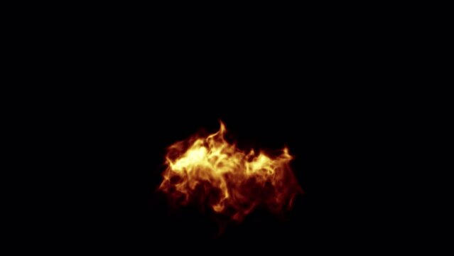 Fire Blowing overlay isolated on alpha background in 4K