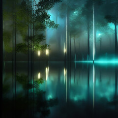 Obraz premium fog in the forest