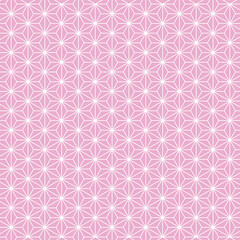 麻の葉模様　日本伝統模様　ピンク　2