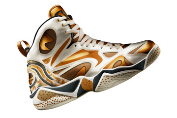 Basketball boot sport shoe isolated on transparent background, side view. PNG, Generative AI	