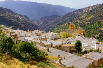 Fototapeta na wymiar Panoramic view of a town in the Sierra Nevada in Granada