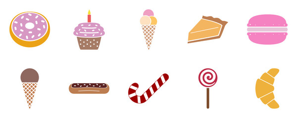 SVG Sweets & Desserts Color Icons Set