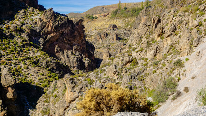 Canyon of the region of the Alpujarras of Granada