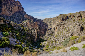 Fototapeta na wymiar Canyon of the region of the Alpujarras of Granada