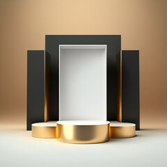 blank gold stage product 3D showcase blank mockup Generative by AI
