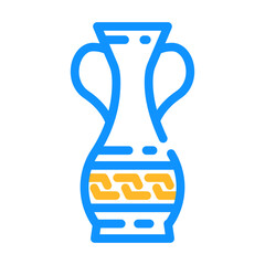 vase ceramic bedroom interior color icon vector illustration