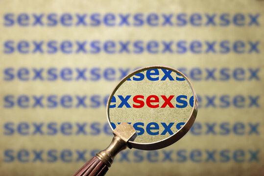 Das Wort Sex markiert in rot