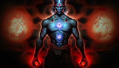 Generative AI
Spirituality, esoteric, meditation, fantasy, vampire, universe meta human god spirit, 
galaxy space background, spiritual image, design, illustration wallpaper, 
yoga, brain waves, brain