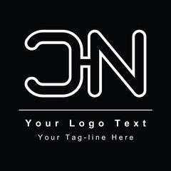 simple logo CN or NC design initial icon