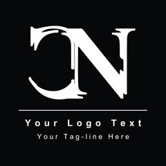 abstract letter CN or NC design logo