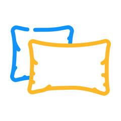pillows bedroom interior color icon vector illustration