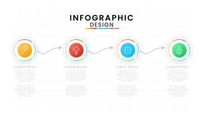 Infographic template for business isolated on white background. Process chart concept with 4 options, steps, part, Vector presentation.