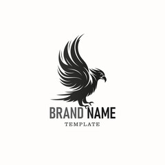 Fototapeta premium Eagle bird icon. Symbol of eagle hawk predator for sport team mascot shield, company badge, guard service, hunting club label