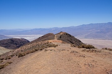 Looking over Death Valley from Dante's View in the Black Mountains, with the Panamint Range seen rising up to 11,000 feet over the opposite side of the valley