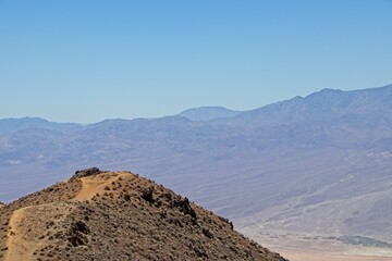 Looking over Death Valley from Dante's View in the Black Mountains, with the Panamint Range seen rising up to 11,000 feet over the opposite side of the valley