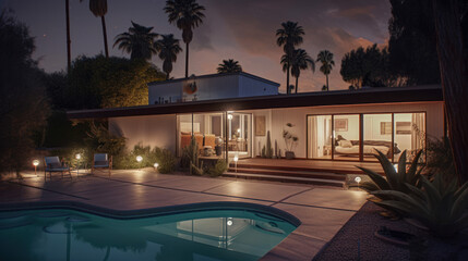 Obraz na płótnie Canvas Palm Springs Mid-Century Modern Home
