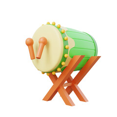 3d rendering of drum icon ramadan