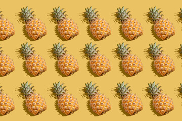 pineapple on a yellow background pattern