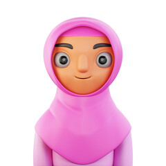 3d rendering muslim woman ramadan icon
