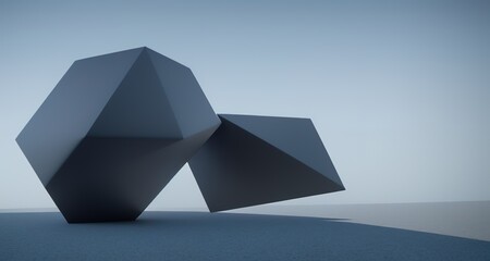 Figuras geométricas abstractas, render 3D