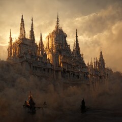 This is an image of the game "Anor Londo" from the "Dark Souls" series. Generate Ai