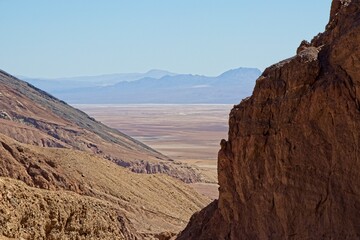 Looking over arid Death Valley from the Natural Bridge trail.