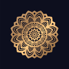 Golden Gradient Mandala Background Vector Design