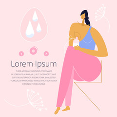 The woman is expressing breast milk for newborn babes by using  breast pump. They have  got a lot of milk and good lactation. The illustration good  for medical social media post, stories.
