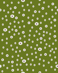 Abstract background small flowers on green background color. Vector illustration. Vertical Layout.