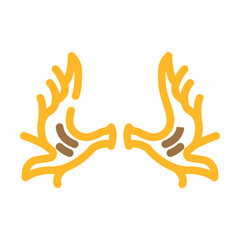 Obraz premium moose horn animal color icon vector illustration