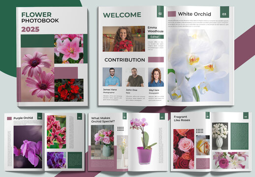 Flower Photobook Template Design