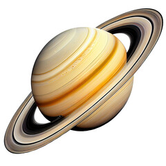 Saturn on a transparent background. generative AI - obrazy, fototapety, plakaty