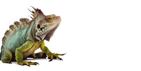 Strange pet concept. beautiful iguana on a transparent background. generative AI