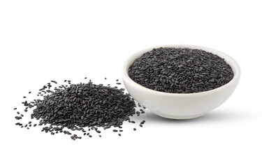 sesame in bowl isolated on transparent png