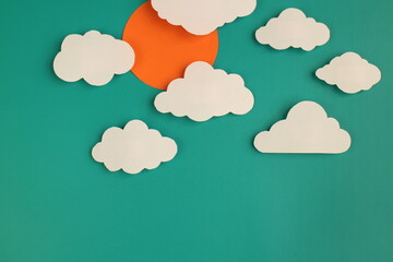 Paper Cut Clouds Blackground