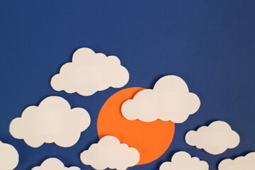 Paper Cut Clouds Blackground