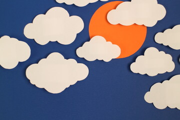 Obraz premium Paper Cut Clouds Blackground