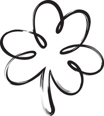 Lucky three leaf clover icon design. Saint patricks day. Vector illustration, brush style.