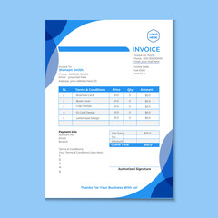 Business invoice form template. Invoice minimal design template, Creative invoice Template. Invoices templates. Price receipt, payment agreement and invoice bill template. Business invoice