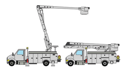 Vector illustration color children construction aerial service truck clipart